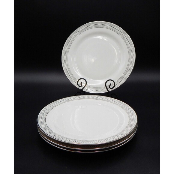 Tirschenreuth Bavaria The Elgin Dinner Plates Set of 4 Germany 10 Inch Silver - Picture 1 of 11